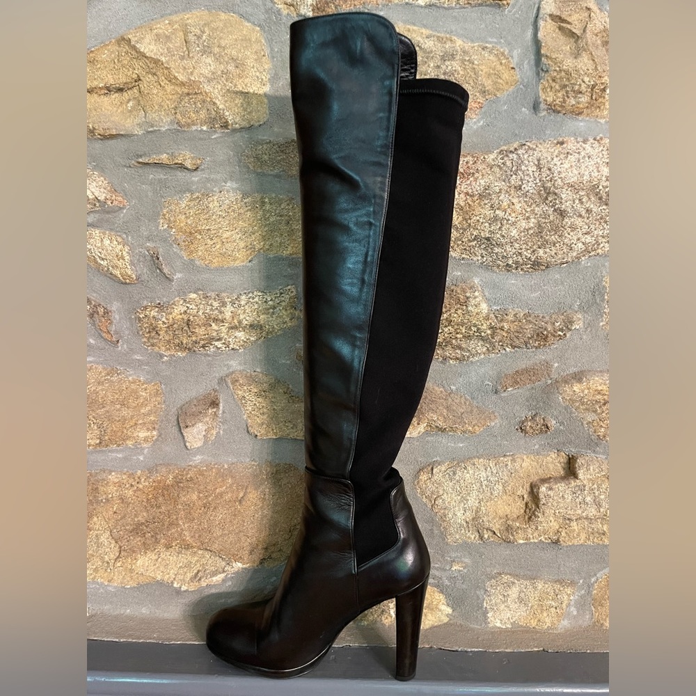 Stuart Weitzman Highway Black Nappa Size 9
